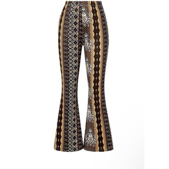 Forbidden Pants- Boho Flare Bell Bottom - 70s Style High Waist - Picture 7 of 9